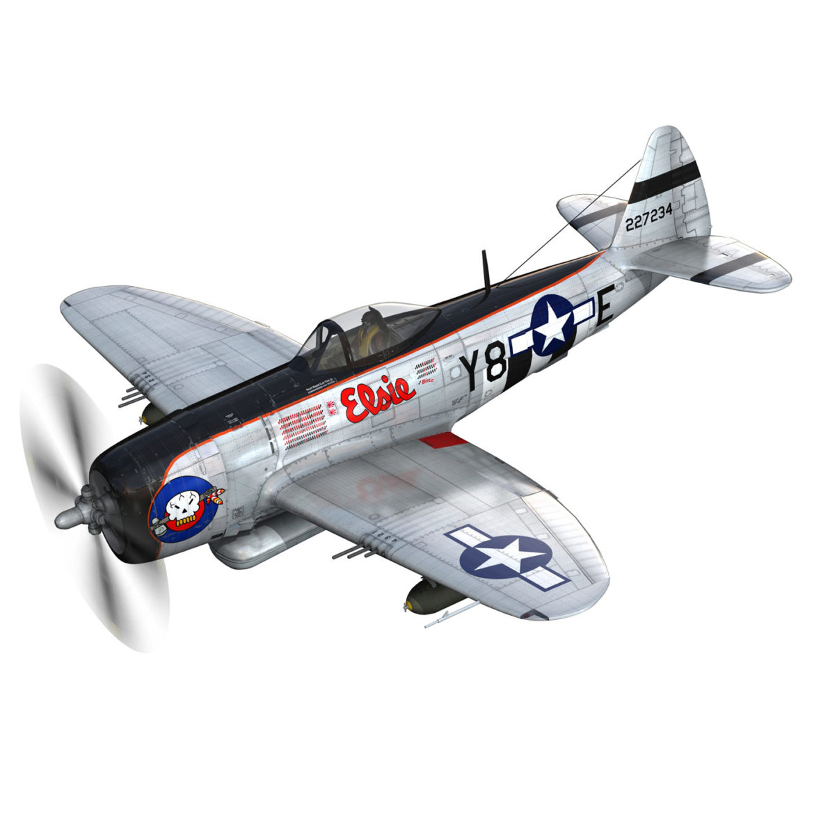 republic p-47d thunderbolt – elsie – lil butch 3d model fbx lwo lw lws obj c4d 303893