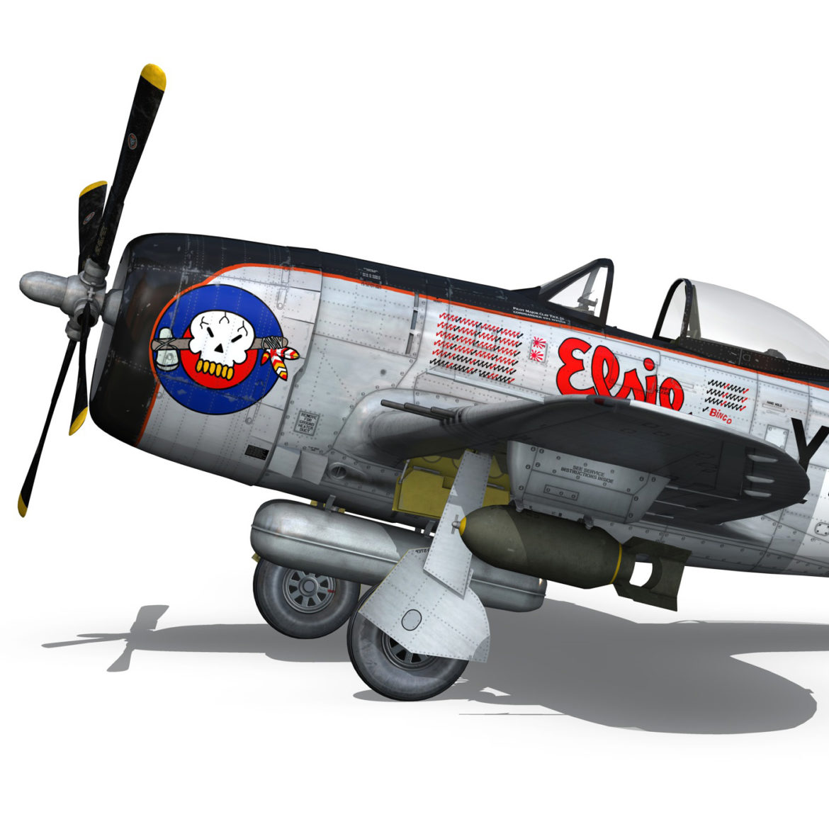 republic p-47d thunderbolt – elsie – lil butch 3d model fbx lwo lw lws obj c4d 303899