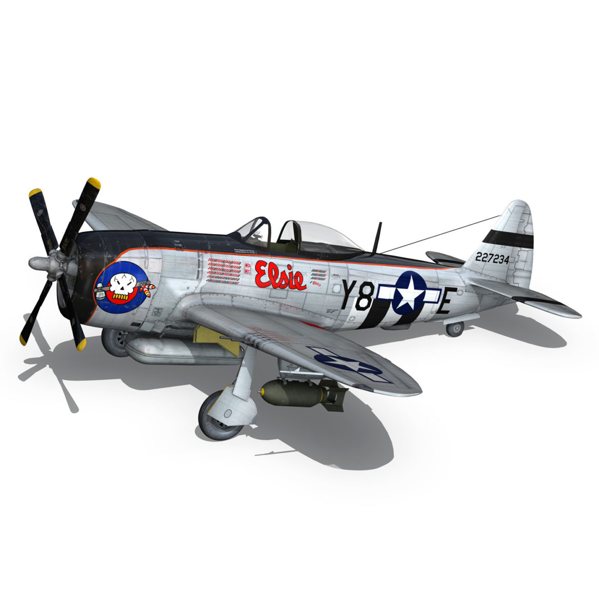 republic p-47d thunderbolt – elsie – lil butch 3d model fbx lwo lw lws obj c4d 303900