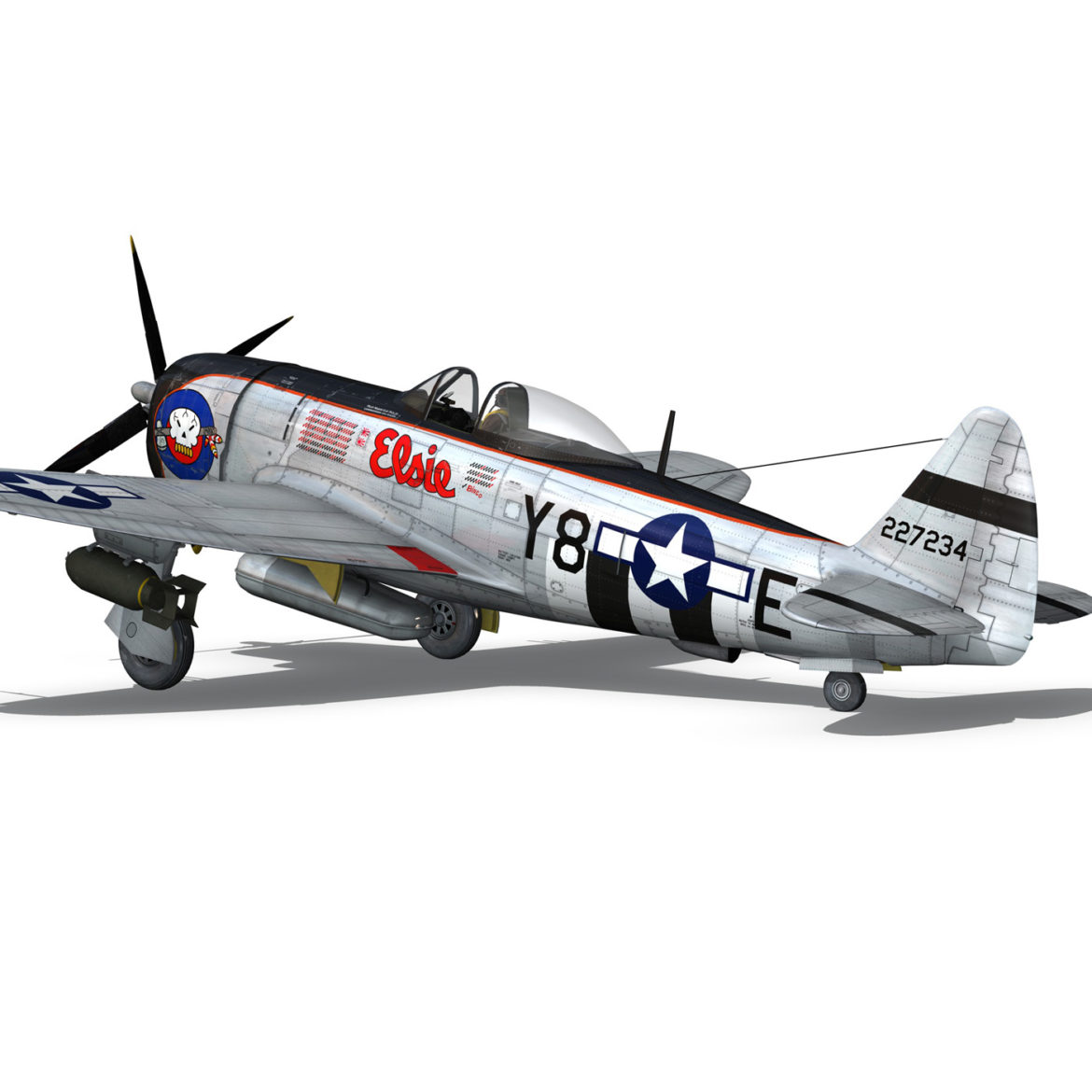 republic p-47d thunderbolt – elsie – lil butch 3d model fbx lwo lw lws obj c4d 303901