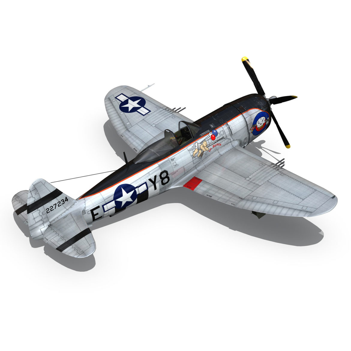 republic p-47d thunderbolt – elsie – lil butch 3d model fbx lwo lw lws obj c4d 303902