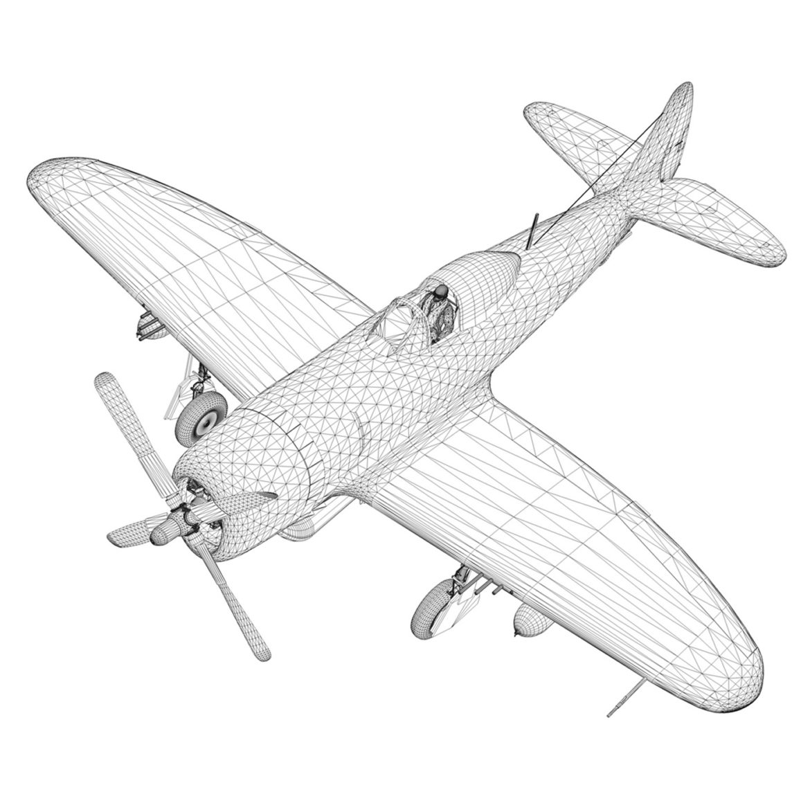 republic p-47d thunderbolt – elsie – lil butch 3d model fbx lwo lw lws obj c4d 303909