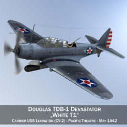douglas tdb-1 devastator – t1 3d model 3ds c4d fbx lwo lw lws obj 303948