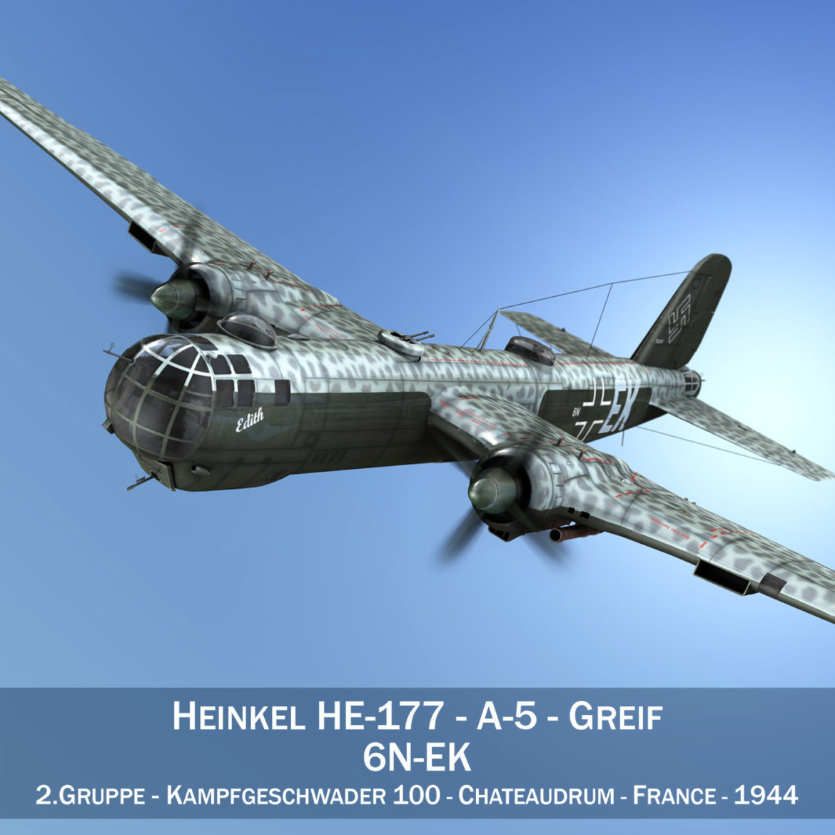 heinkel he-177 – greif – 6nek 3d model 3ds c4d fbx lwo lw lws obj 303971
