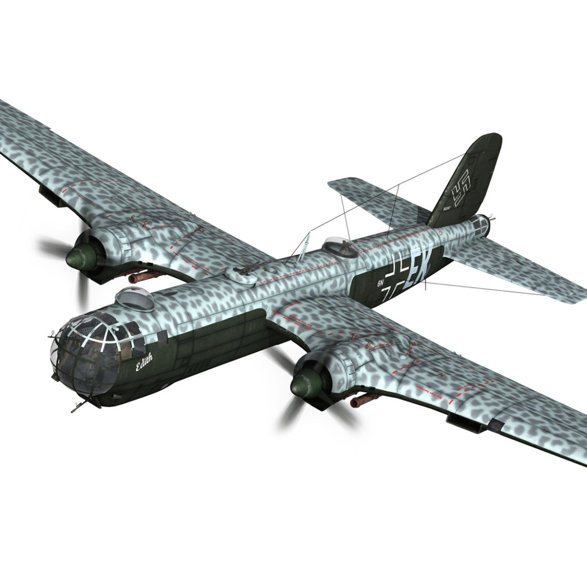 heinkel he-177 – greif – 6nek 3d model 3ds c4d fbx lwo lw lws obj 303972
