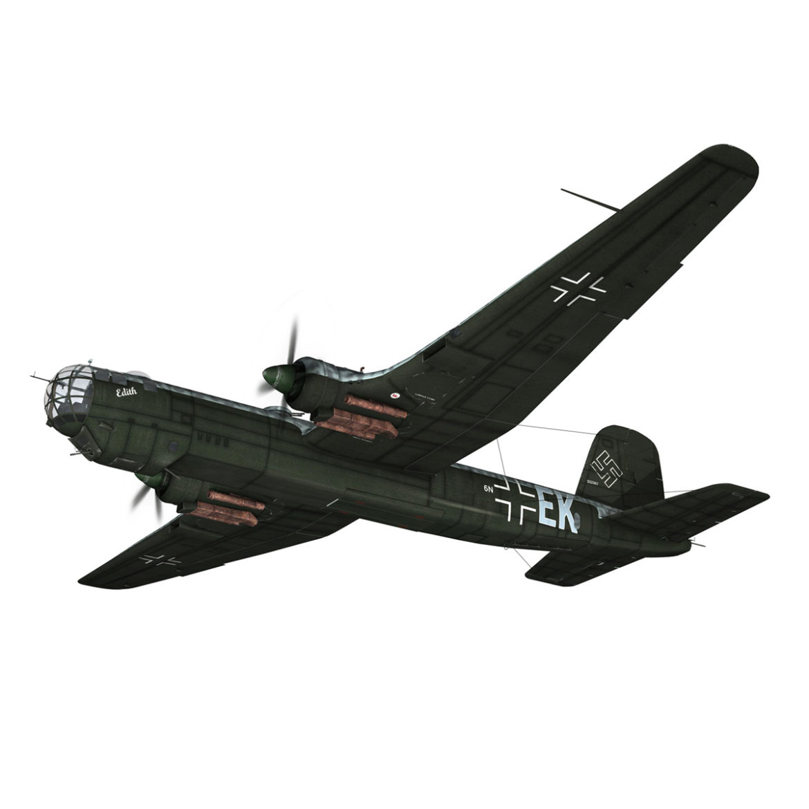 heinkel he-177 – greif – 6nek 3d model 3ds c4d fbx lwo lw lws obj 303973