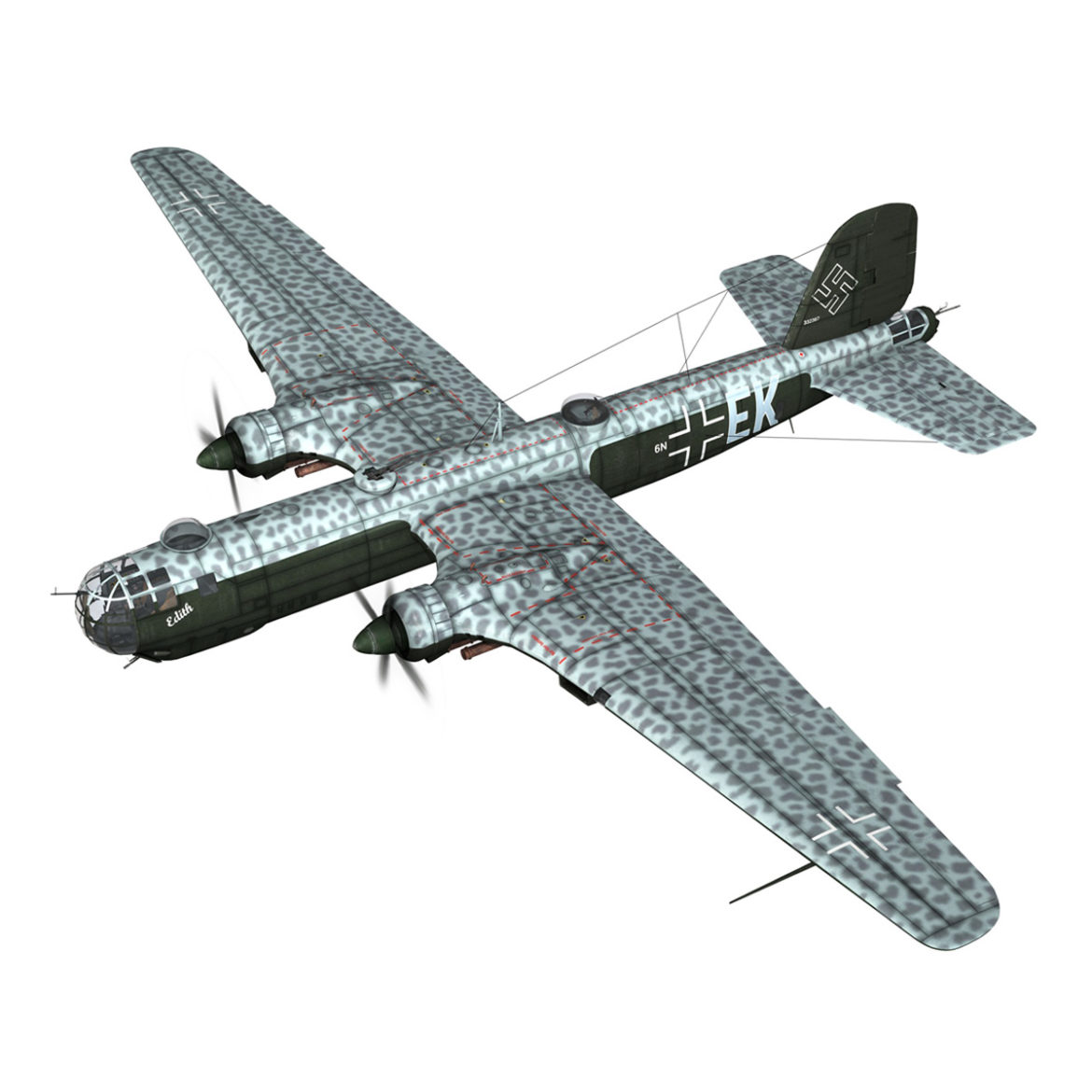 heinkel he-177 – greif – 6nek 3d model 3ds c4d fbx lwo lw lws obj 303974
