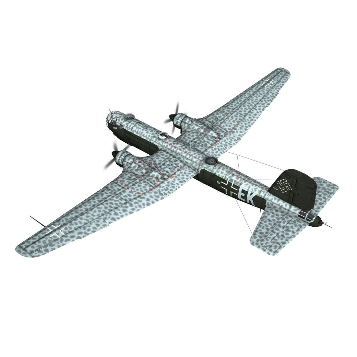 heinkel he-177 – greif – 6nek 3d model 3ds c4d fbx lwo lw lws obj 303975