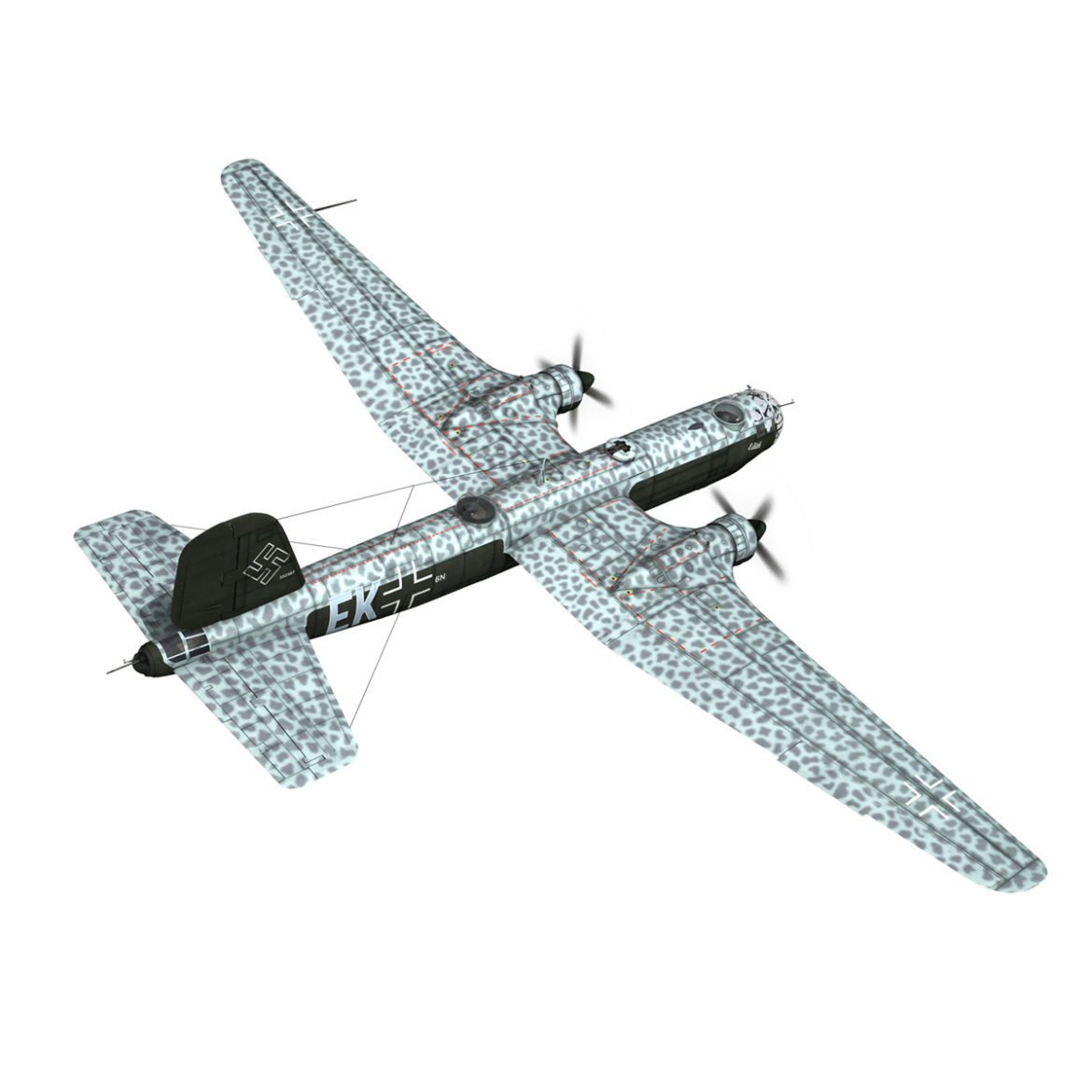 heinkel he-177 – greif – 6nek 3d model 3ds c4d fbx lwo lw lws obj 303977
