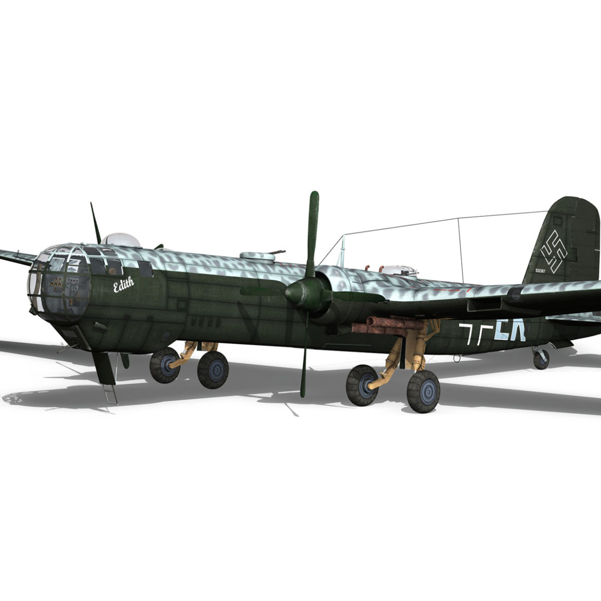 heinkel he-177 – greif – 6nek 3d model 3ds c4d fbx lwo lw lws obj 303979