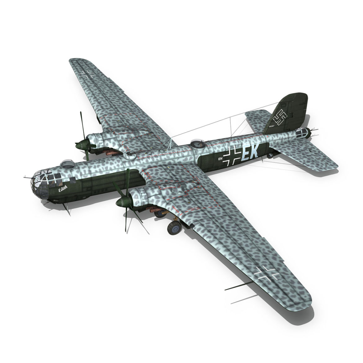 heinkel he-177 – greif – 6nek 3d model 3ds c4d fbx lwo lw lws obj 303980