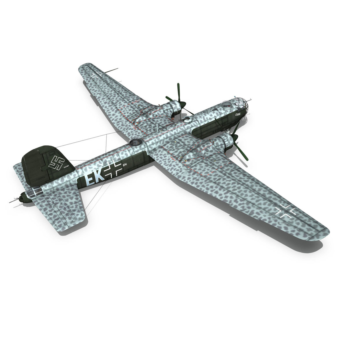 heinkel he-177 – greif – 6nek 3d model 3ds c4d fbx lwo lw lws obj 303982