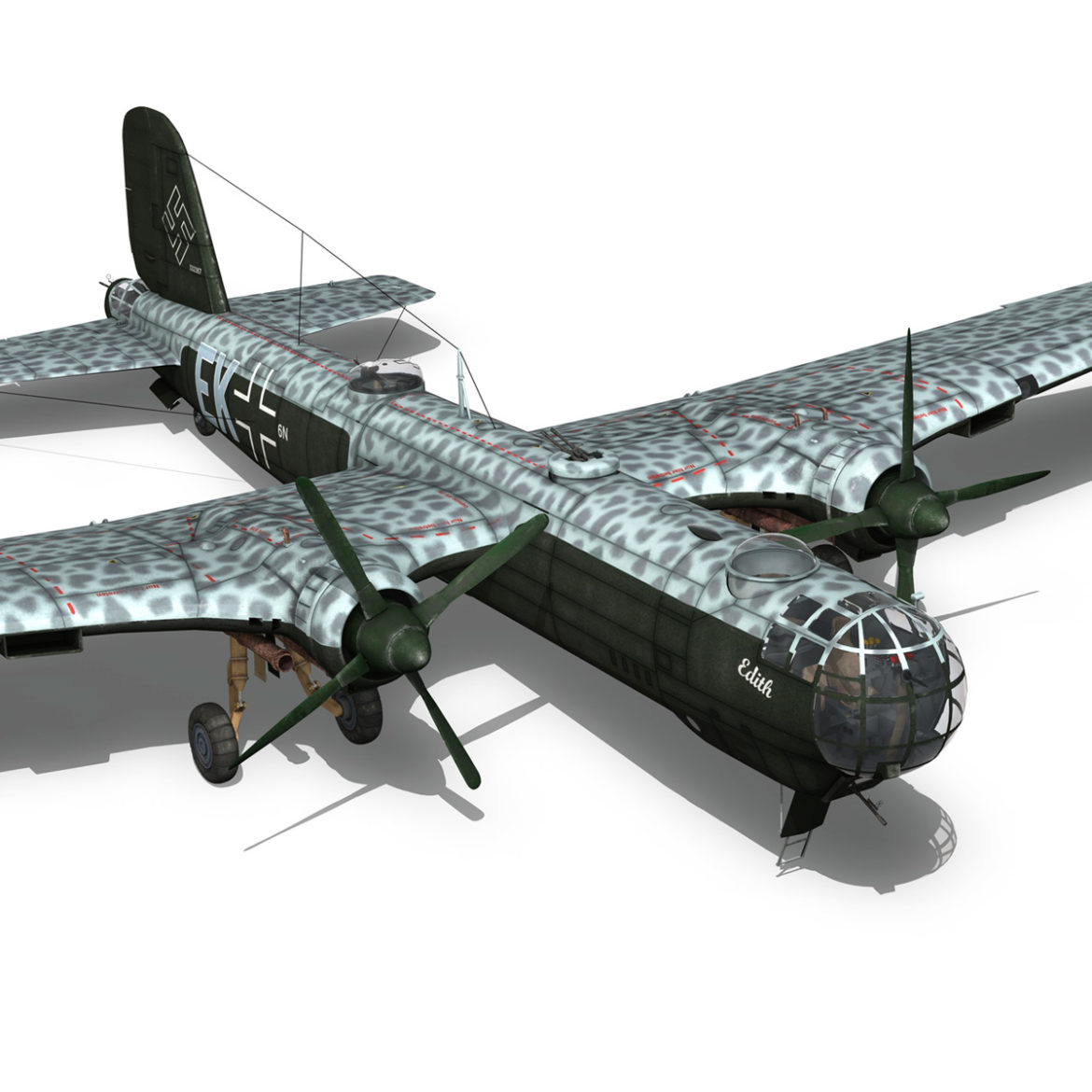 heinkel he-177 – greif – 6nek 3d model 3ds c4d fbx lwo lw lws obj 303984