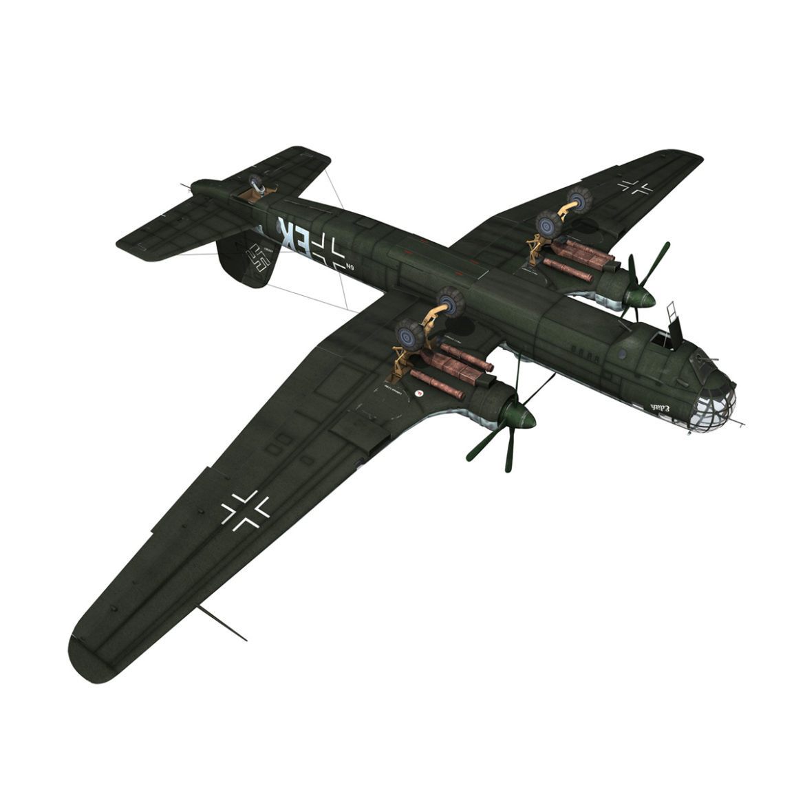 heinkel he-177 – greif – 6nek 3d model 3ds c4d fbx lwo lw lws obj 303985