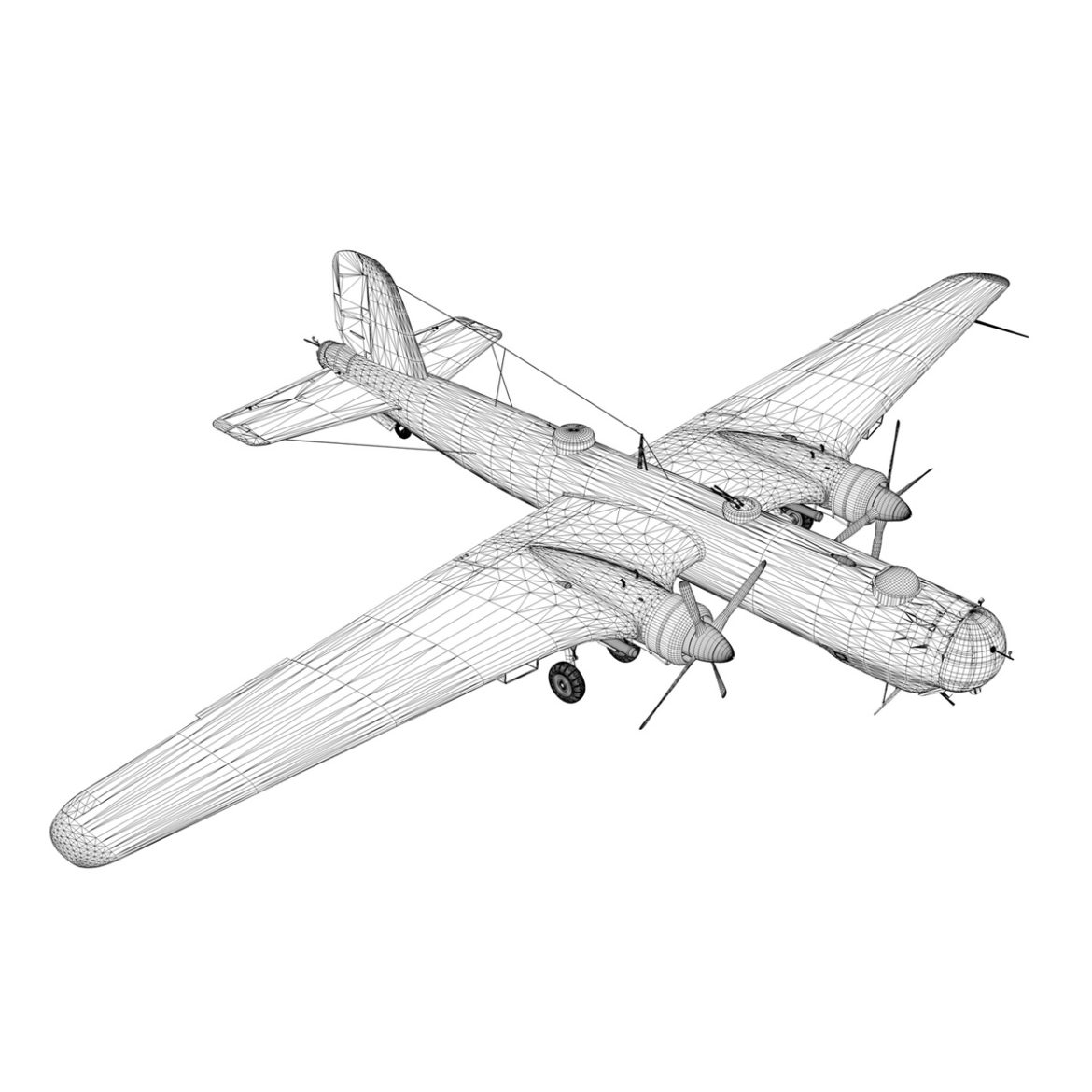 heinkel he-177 – greif – 6nek 3d model 3ds c4d fbx lwo lw lws obj 303987