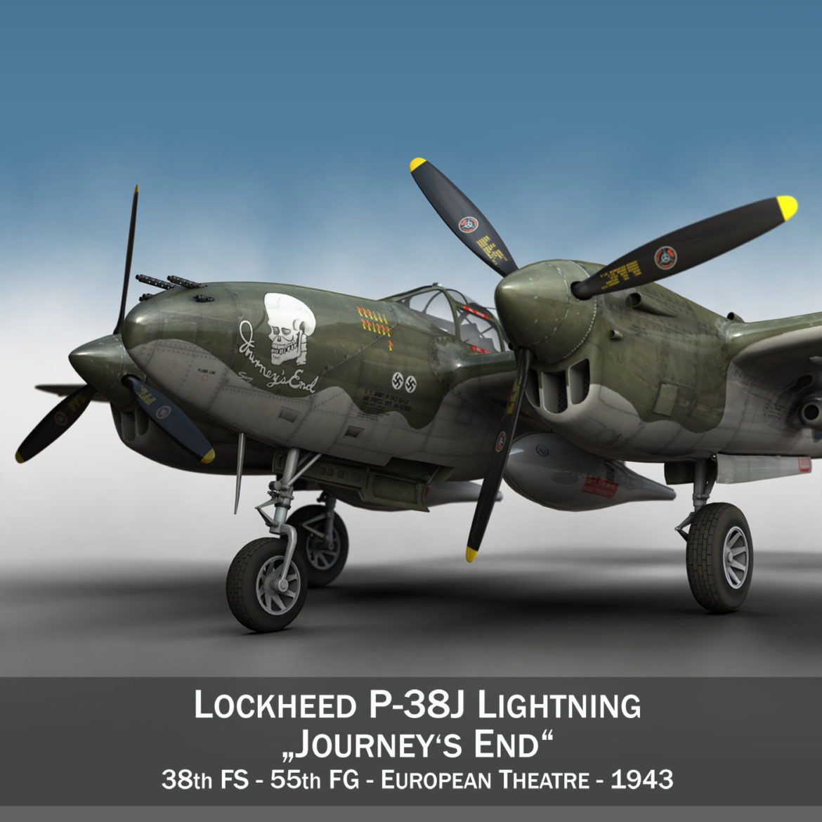lockheed p-38 lightning – journeys end 3d model fbx lwo lw lws obj c4d 304422
