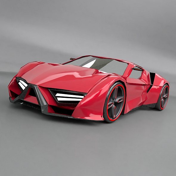 lowpoly itonos futuristic concept car 3d model 3ds blend dae lwo lw lws obj 304596