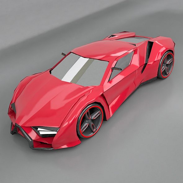 lowpoly itonos futuristic concept car 3d model 3ds blend dae lwo lw lws obj 304599
