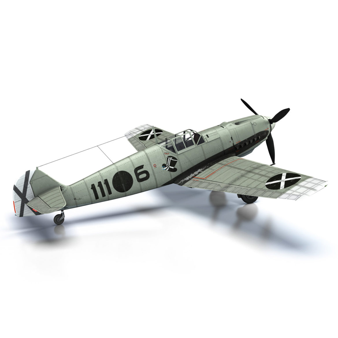 messerschmitt – bf-109 e – 6-111 3d model 3ds c4d fbx lwo lw lws obj 305068