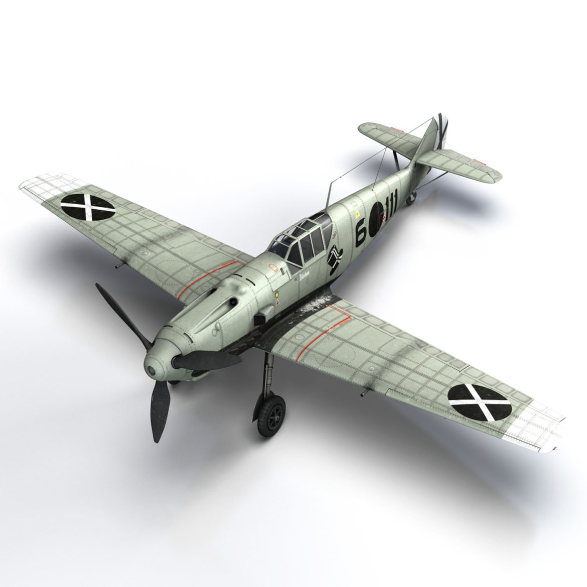 messerschmitt – bf-109 e – 6-111 3d model 3ds c4d fbx lwo lw lws obj 305071