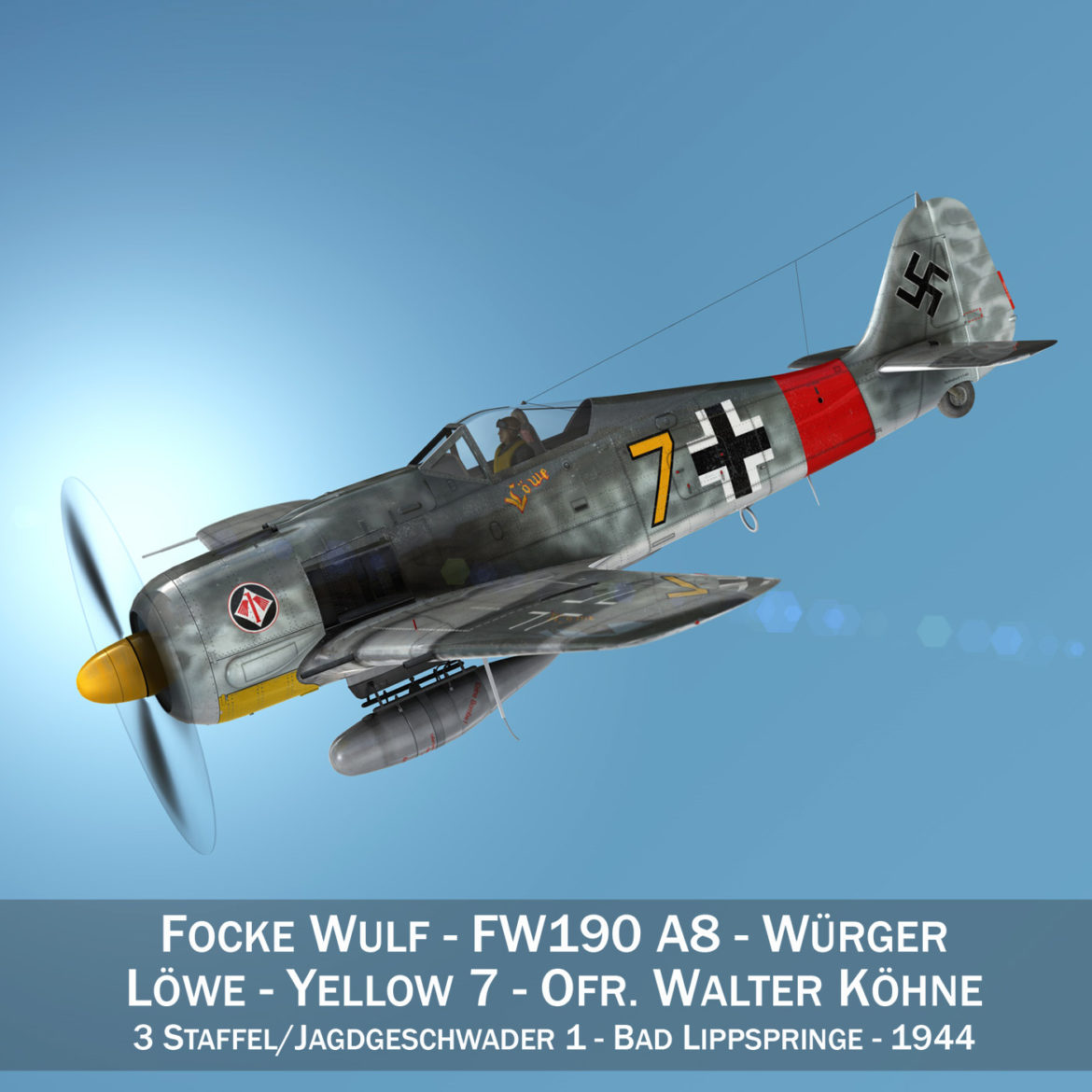 focke wulf – fw190 a8 – yellow 7 3d model 3ds c4d fbx lwo lw lws obj 305083