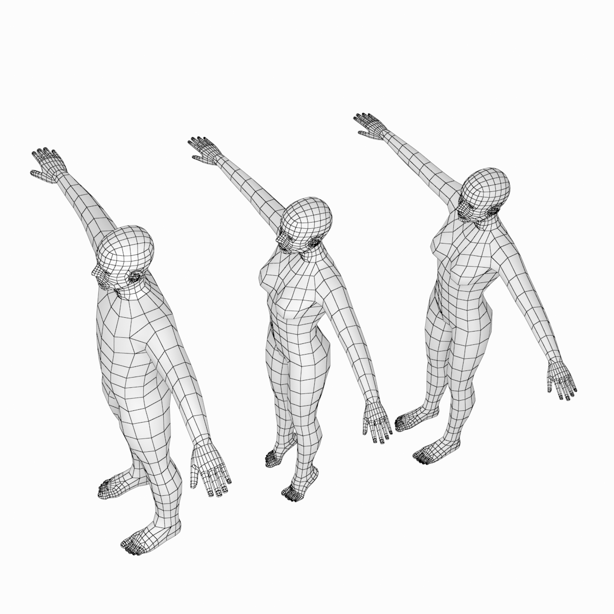 Male Low Poly Base Mesh in T-Pose