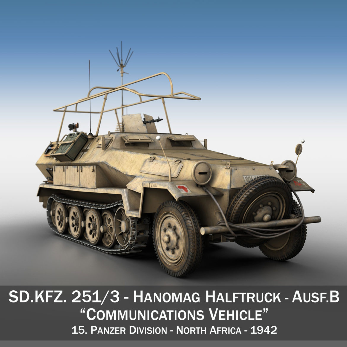 sdkfz 251 ausf.b – communications vehicle – 15pd 3d model 3ds fbx lwo lw lws obj c4d 305985