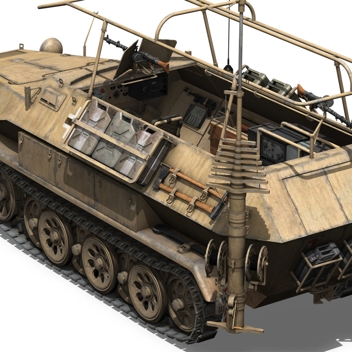 sdkfz 251 ausf.b – communications vehicle – 15pd 3d model 3ds fbx lwo lw lws obj c4d 305995