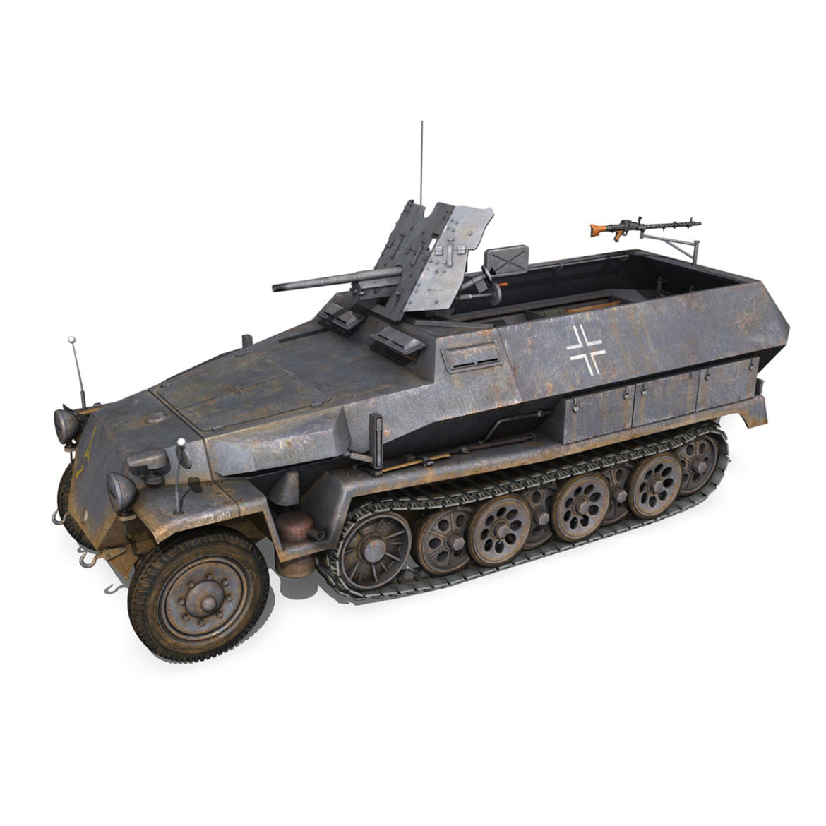 sdkfz 251 ausf.c – hanomag half-track – 23pd 3d model 3ds fbx lwo lw lws obj c4d 306006