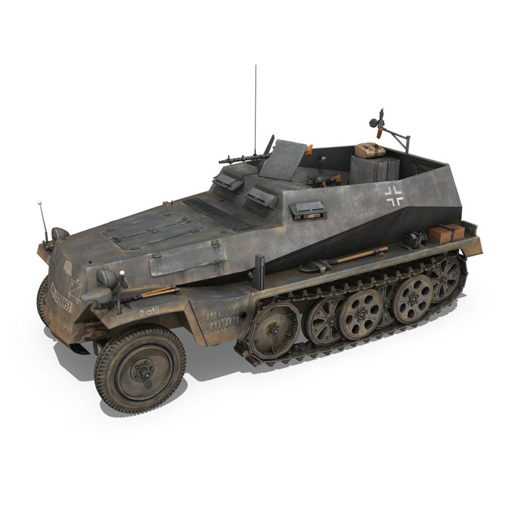 SDKFZ 250 - Halftruck with sPzB 41 - PzGrenDiv 3D Model - FlatPyramid