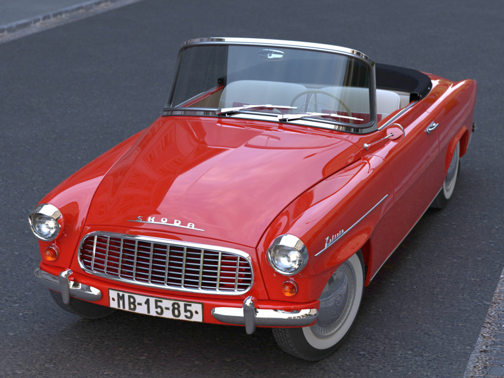 Škoda Felicia 2台 & Suprrb 5台 計 7台セット Škoda Felicia Roadster 1960 3D Model - FlatPyramid