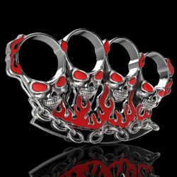 badass gothic skull ring pair 3d model 3ds 307253