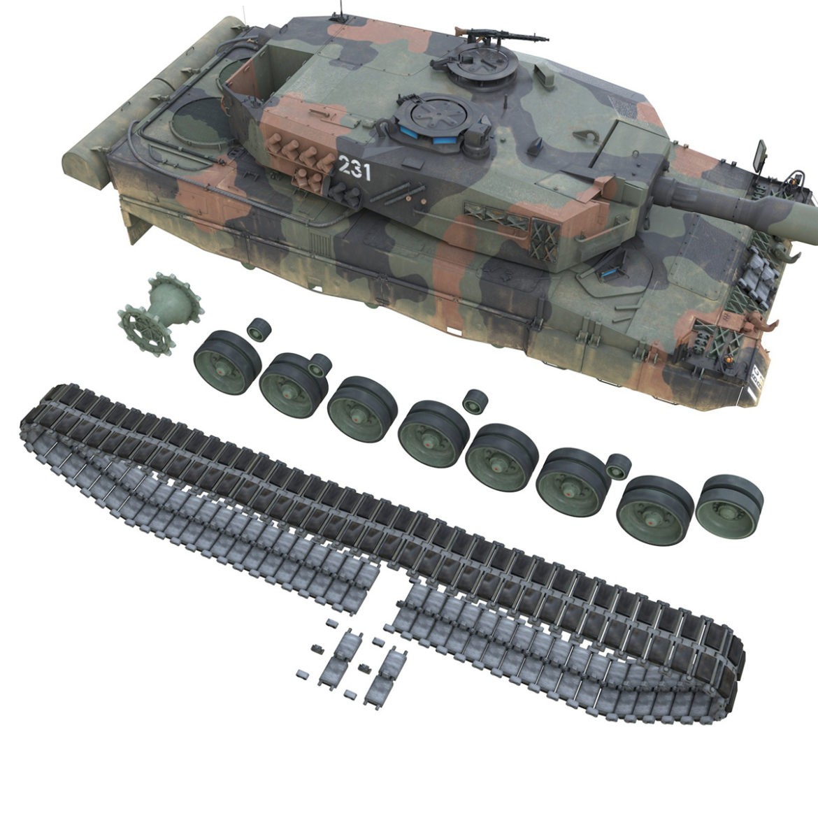 panzer 87 – swiss army 3d model 3ds c4d lwo texture obj 307517