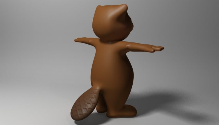 Cartoon Beaver Rigged 3D Model - FlatPyramid