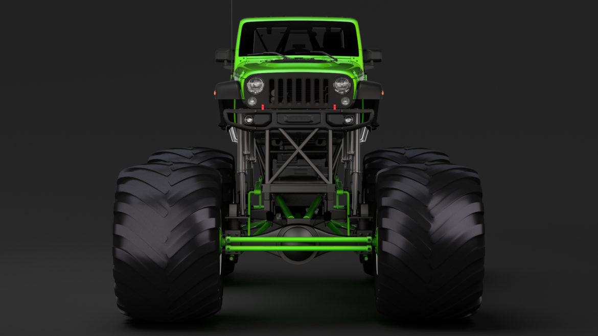 monster truck jeep wrangler rubicon recon 3d model 3ds max fbx c4d lwo ma mb hrc xsi obj 311359