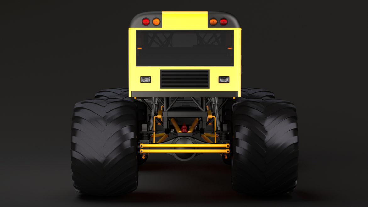 monster truck school bus 3d model 3ds max fbx c4d lwo ma mb hrc xsi obj 311425