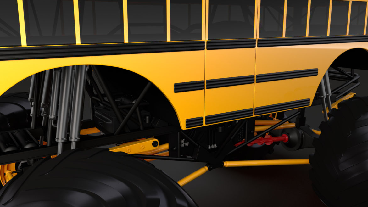 monster truck school bus 3d model 3ds max fbx c4d lwo ma mb hrc xsi obj 311434