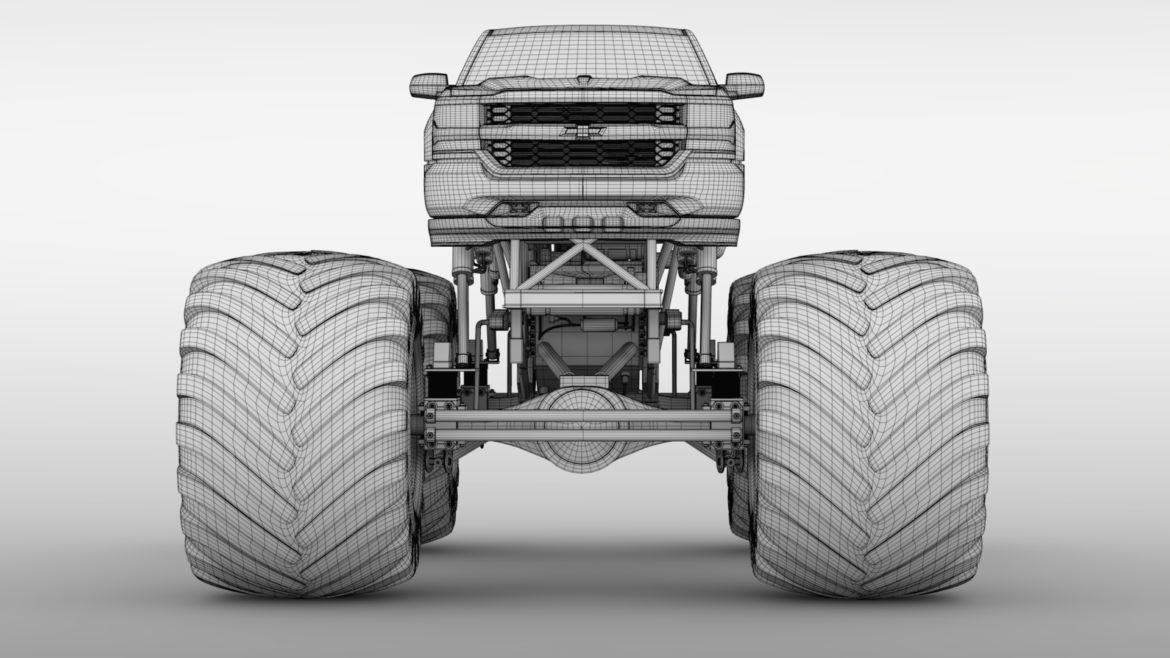 monster truck chevrolet silverado 3d model 3ds max fbx c4d lwo ma mb hrc xsi obj 312055