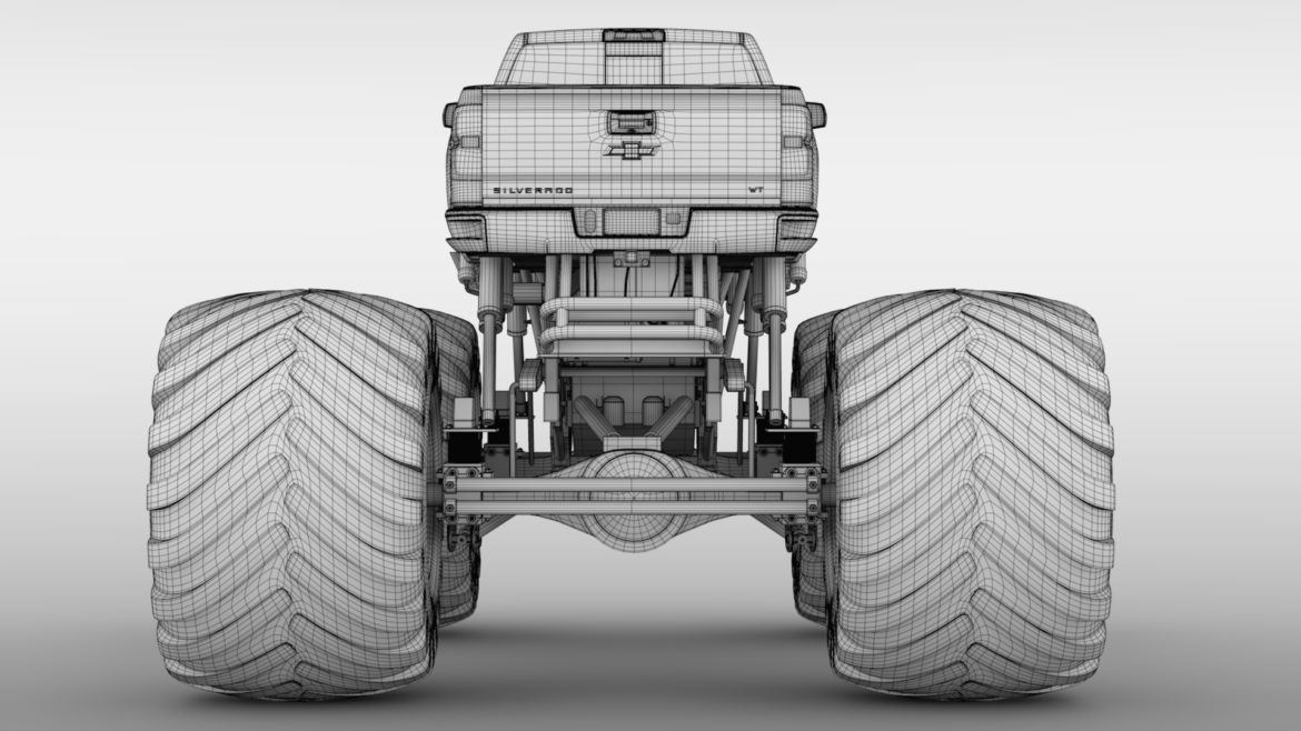 monster truck chevrolet silverado 3d model 3ds max fbx c4d lwo ma mb hrc xsi obj 312058