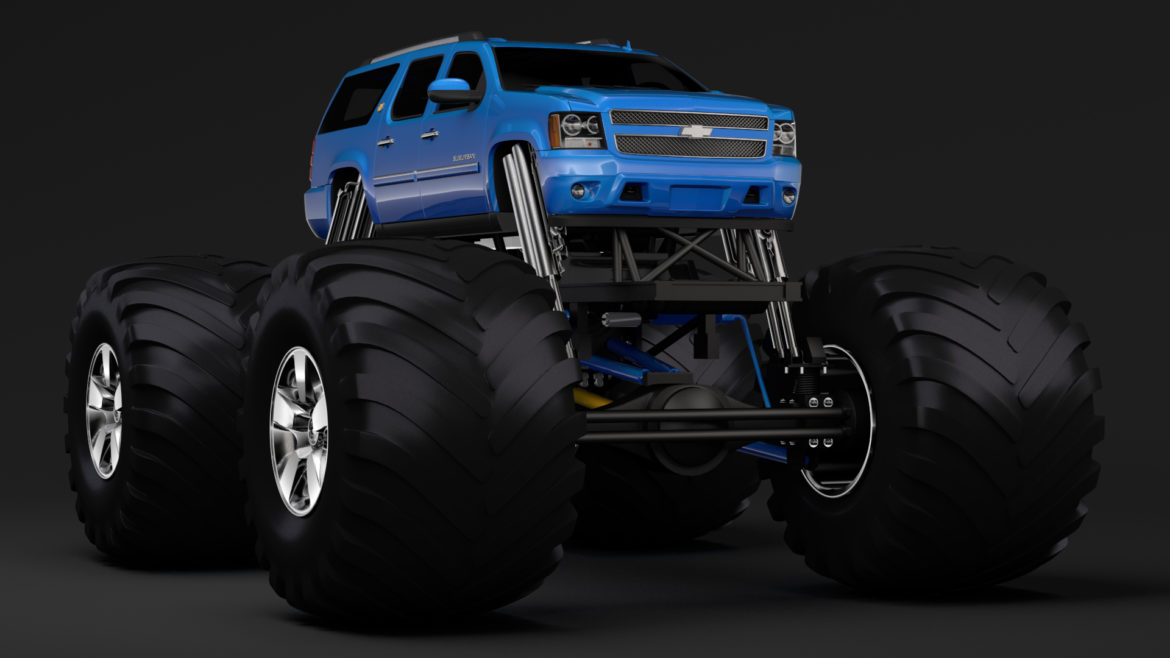 monster truck chevrolet suburban 3d model 3ds max fbx c4d lwo ma mb hrc xsi obj 312074
