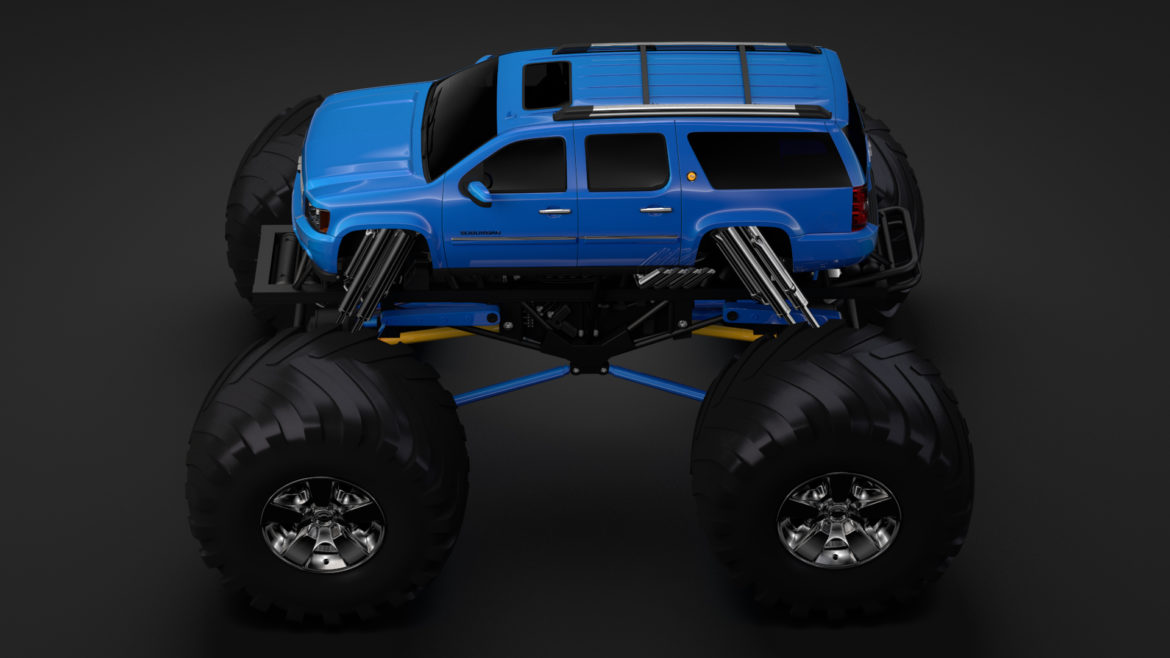 monster truck chevrolet suburban 3d model 3ds max fbx c4d lwo ma mb hrc xsi obj 312082