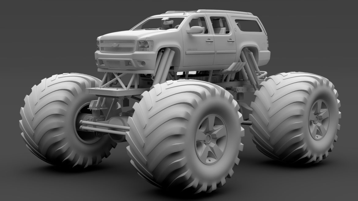 monster truck chevrolet suburban 3d model 3ds max fbx c4d lwo ma mb hrc xsi obj 312086