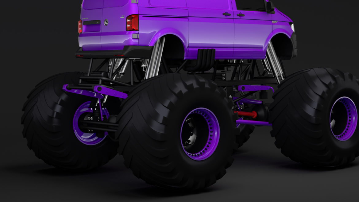 monster truck vw transporter 3d model 3ds max fbx c4d lwo ma mb hrc xsi obj 312183