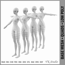 stylized girl abby shape mesh 3d model 3ds max dxf dwg fbx c4d dae ma mb  obj 312618