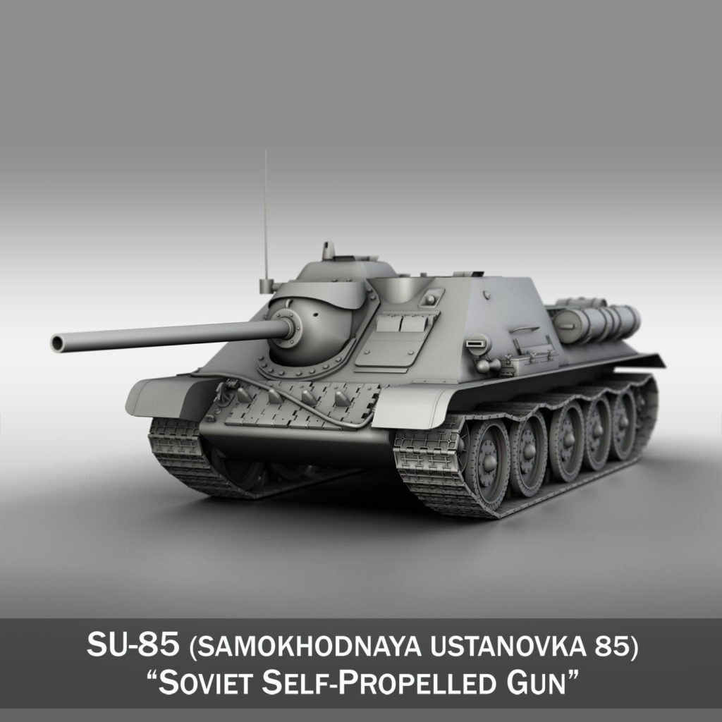 SU-85 - Soviet Self-Propelled Gun 3D Model - FlatPyramid