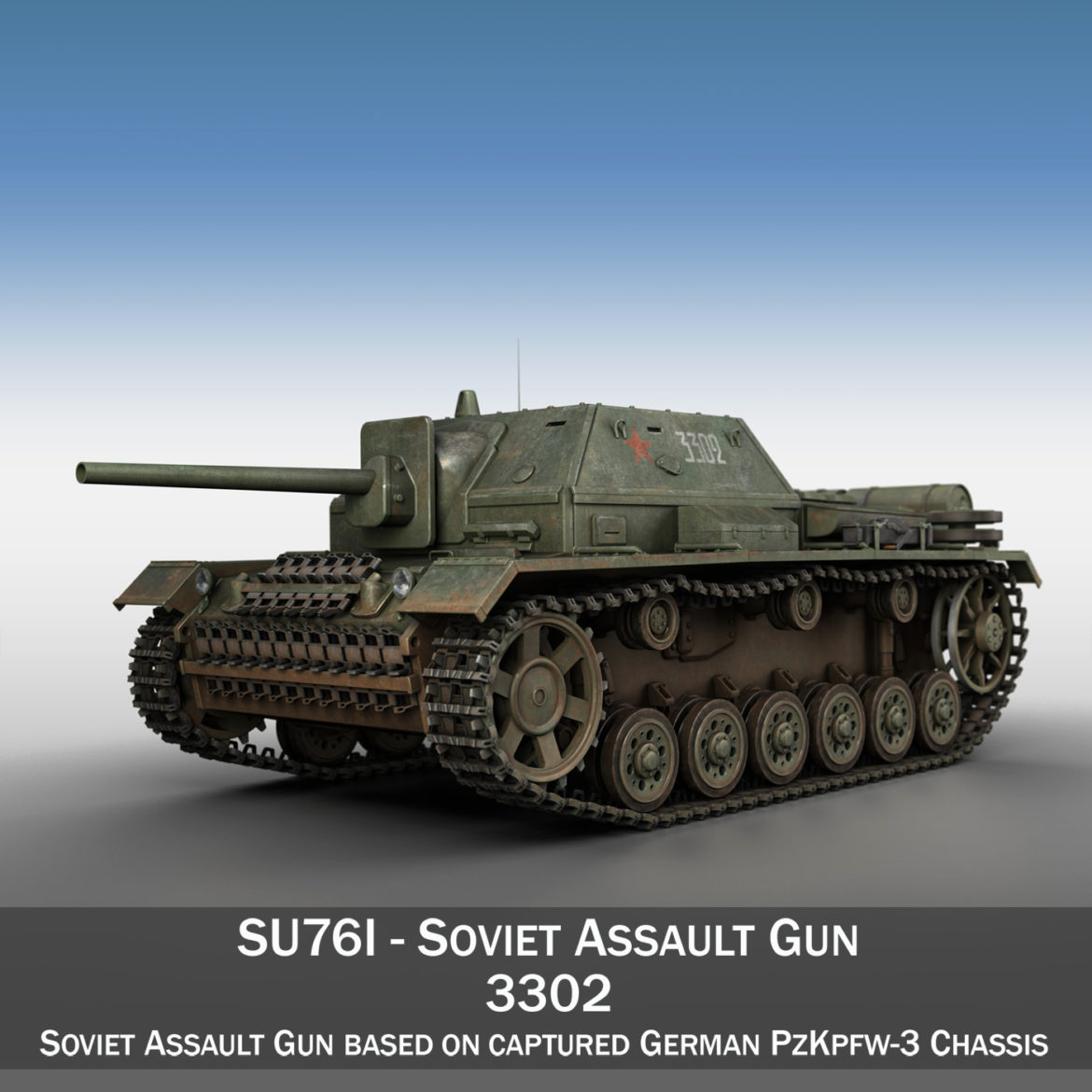 su-76i – soviet assault gun – 3302 3d model 3ds fbx c4d lwo obj 313769