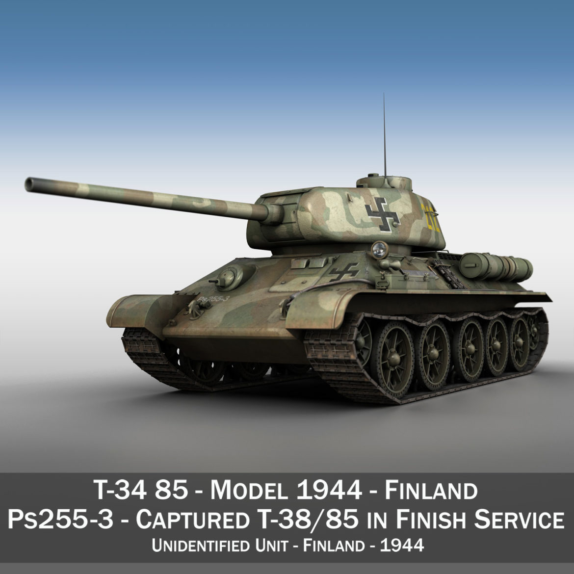 t-34-85 – 212 – finish army 3d model 3ds fbx c4d lwo obj 314635