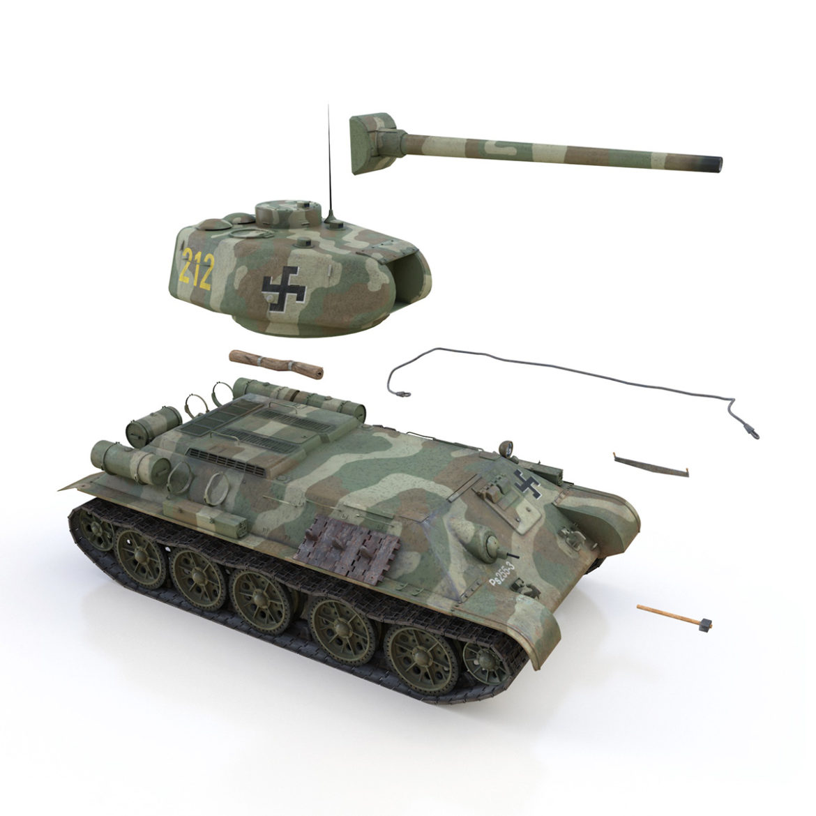 t-34-85 – 212 – finish army 3d model 3ds fbx c4d lwo obj 314644