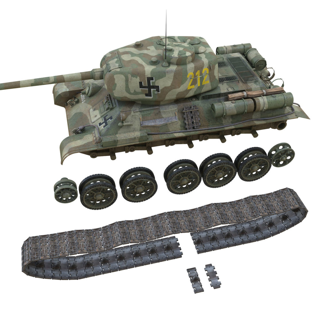 t-34-85 – 212 – finish army 3d model 3ds fbx c4d lwo obj 314645