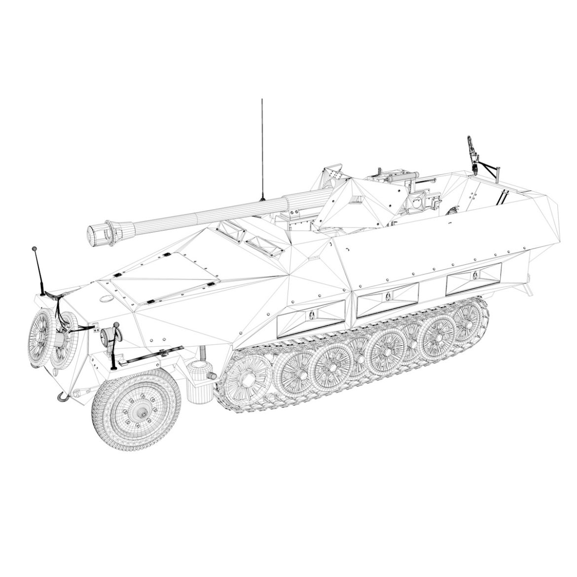 sd.kfz 251/22 ausf.d – pakwagen – 19 pz.div. 3d model 3ds fbx c4d lwo obj 314666
